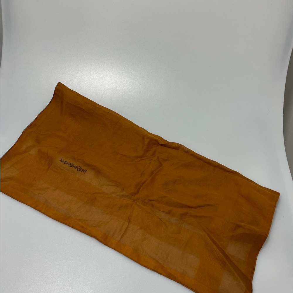 YSL Yves Saint Laurent Silk Hanker-chief Square Orange - Picture 4 of 5